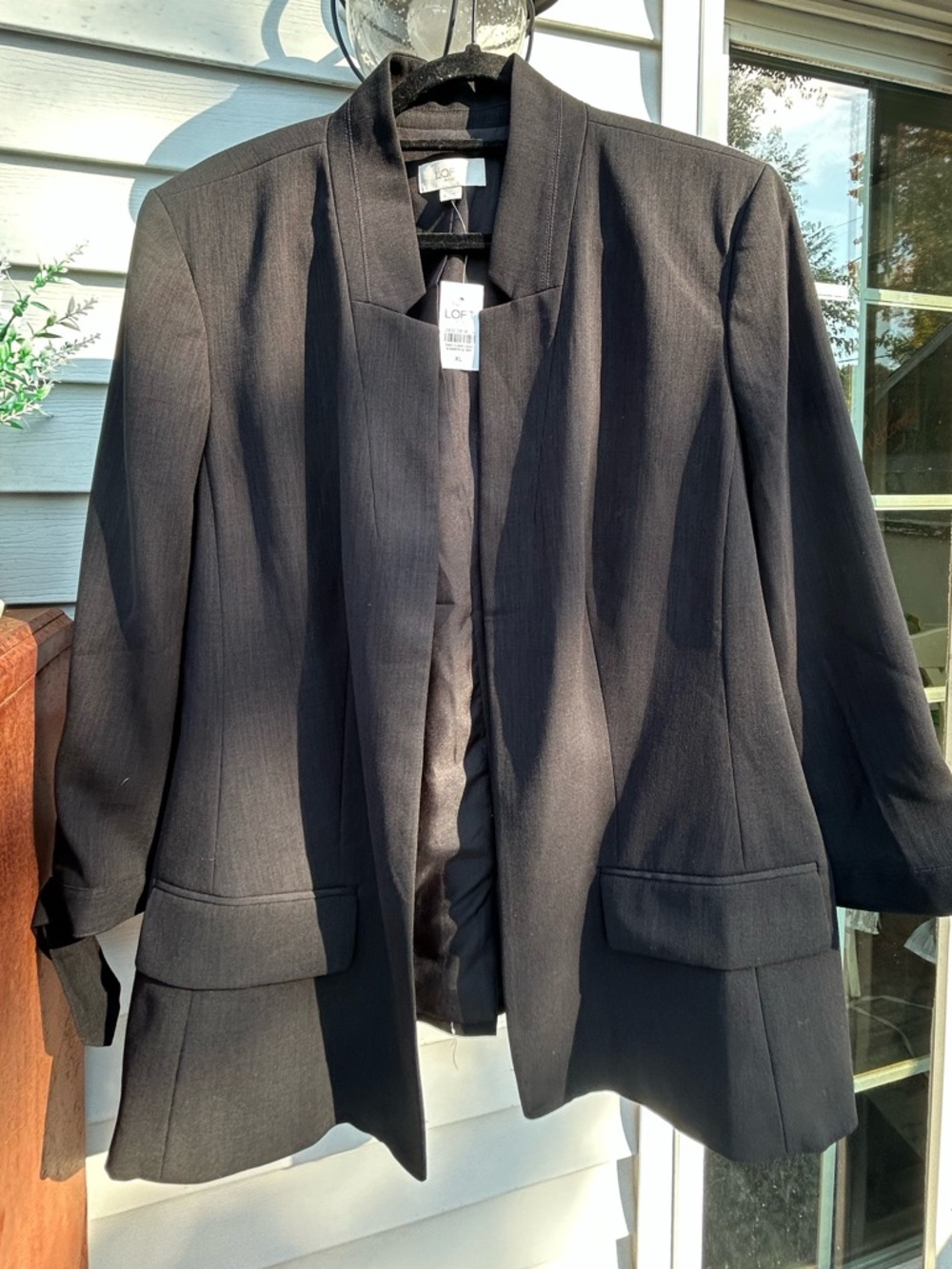 NWT Loft Black Open Front Notch Collar Blazer Jacket XL